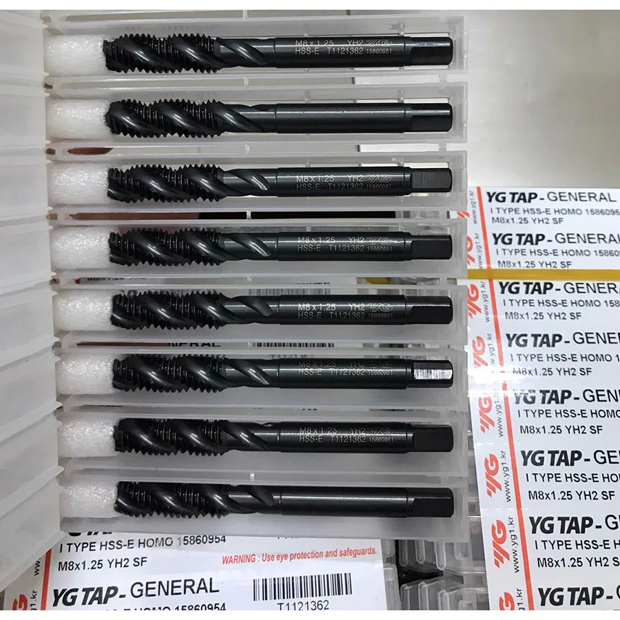 Mũi Taro Xoắn Đen T1121 YG-1 M8x1.25 6 M2 Taro xoan YG T1121