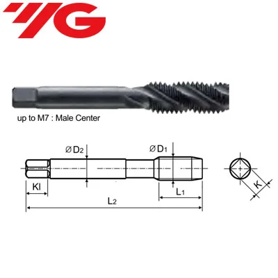 Mũi Taro Xoắn Đen T1121 YG-1 M8x1.25 4 M2.6 spiral point tap T1121