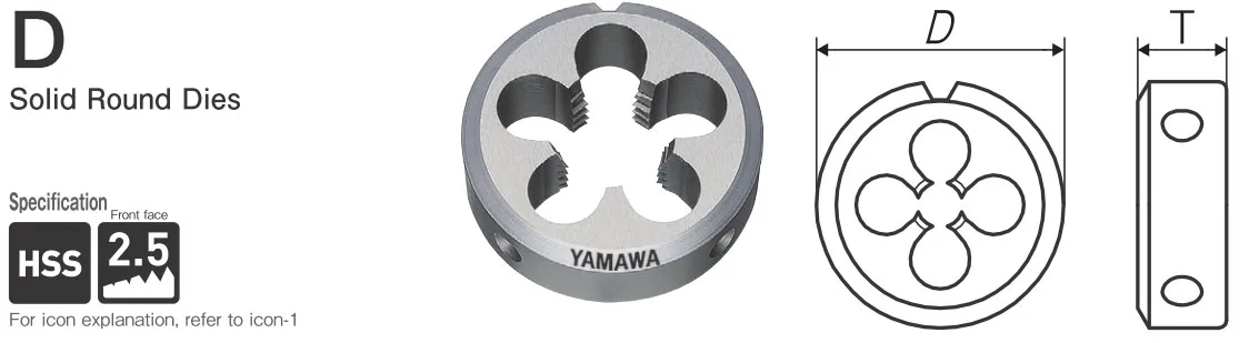 Solid Round Dies Yamawa