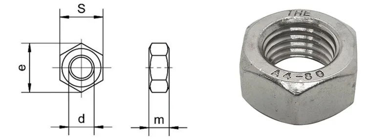 Tan he inch unc unf inox ss316 tech