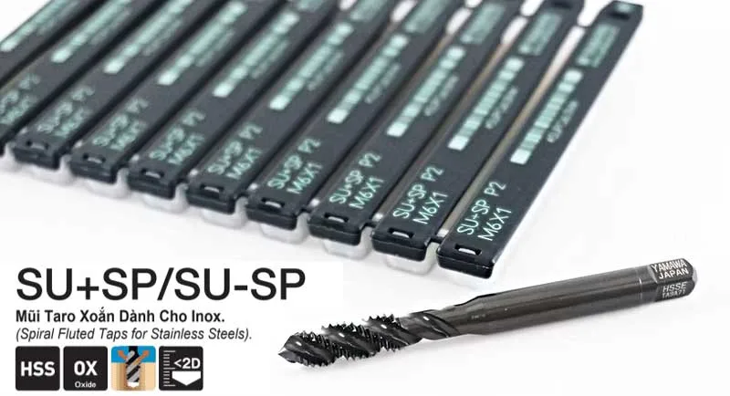 Taro Xoắn Inox Yamawa SU-SP M10x1.5 P2 16 Taro chuyen inox Yamawa SU SP