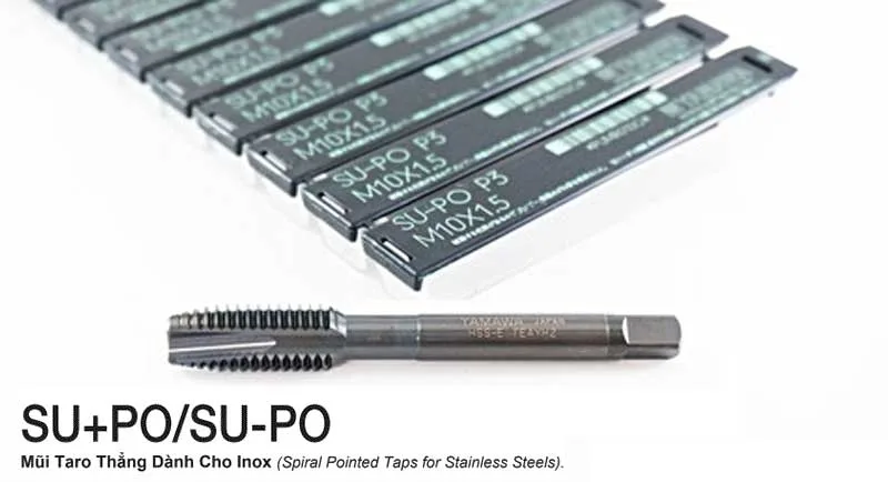 Taro Thẳng Inox Yamawa SU+PO P2 M2x0.4 13 Taro inox Yamawa SU PO