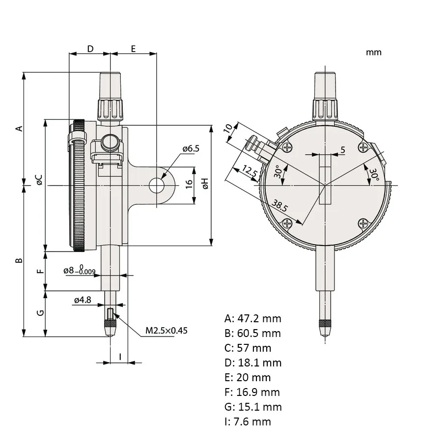 Đồng Hồ So Cơ Khí Mitutoyo 2109A-10 5 2 Dong ho so co khi Mitutoyo 2109A 10
