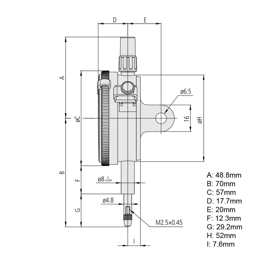 Đồng Hồ So Cơ Khí Mitutoyo 2046A-60 8 2 Mitutoyo Dial Gauge 2046A 60