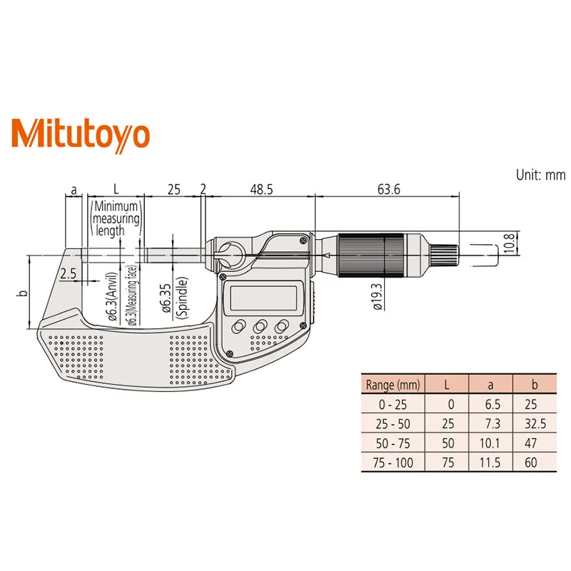 Panme Điện Tử Mitutoyo 293-233-30 7 2 Mitutoyo SERIES 293