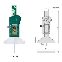 Thước Đo Sâu Điện Tử Insize 1140-25 10 4 Insize 1140 25