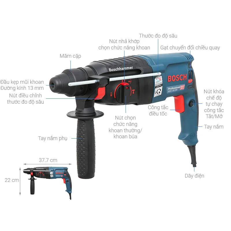 Máy Khoan Búa Bosch GBH 2-26 DRE 5 5 bosch GBH 2 26 DRE