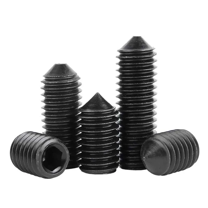 Vít Trí Đuôi Nhọn Thép Đen 10.9 M4x0.7 DIN 914 3 Cone Point Set Screw Steel 109