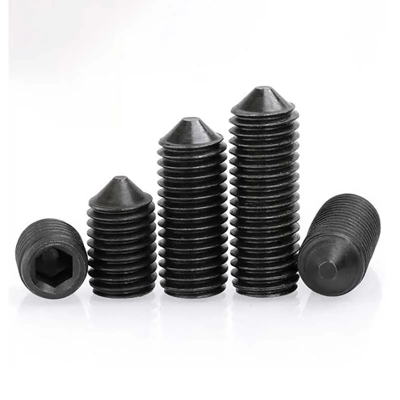 Vít Trí Đuôi Nhọn Thép Đen 10.9 M4x0.7 DIN 914 4 Cone Point Set Screws Steel 109