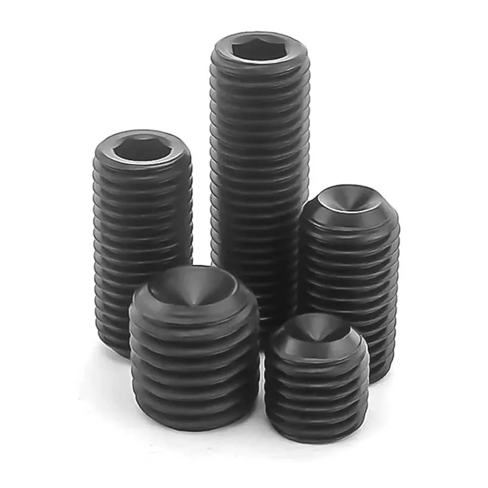 Vít Trí Đuôi Lõm Thép Đen UNF 1/4-28 3 Cup Point Hex Socket Screw Steel 109 1
