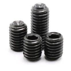 Vít Trí Đuôi Lõm Thép Đen UNF 1/4-28 12 Cup Point Hex Socket Screws Black Steel