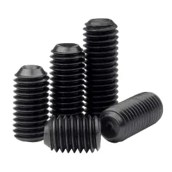 Vít Trí Đuôi Lõm Thép Đen UNF 1/4-28 10 Cup Point Hex Socket Set Screws Black Steel