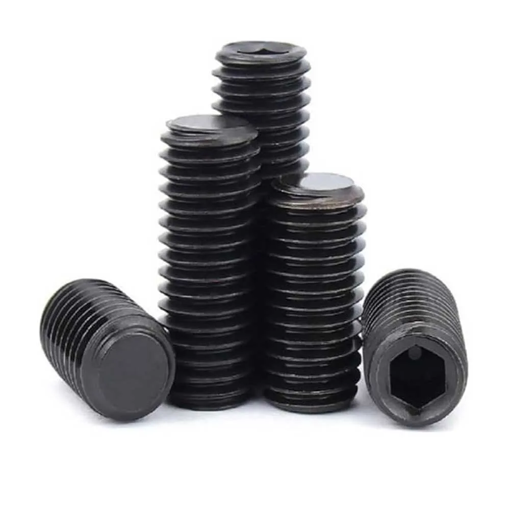 Vít Trí Đuôi Bằng Thép Đen 10.9 M12x1.75 DIN 913 3 Flat Point Socket Set Screw Black Steel 109