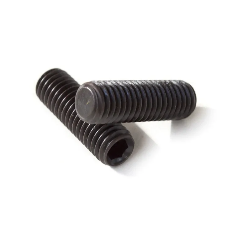 Vít Trí Đuôi Bằng Thép Đen 10.9 M12x1.75 DIN 913 5 Flat Point Socket Set Screws Black Steel 10.9