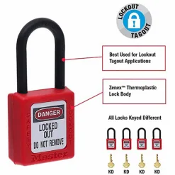 Khóa Móc An Toàn Master Lock 406RED 10 1 Master Lock 406RED Safety Padlock