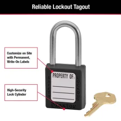 2 Master Lock 410BLK Safety Padlock