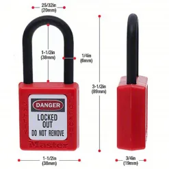 Khóa Móc An Toàn Master Lock 406RED 9 3 Master Lock 406RED Safety Padlock