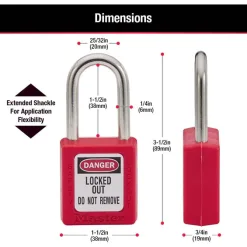 Khóa Móc An Toàn Master Lock 410RED 10 3 Master Lock 410RED Safety Padlock