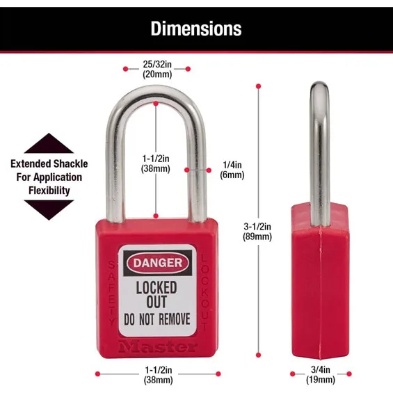 Khóa Móc An Toàn Master Lock 410RED 6 3 Master Lock 410RED Safety Padlock
