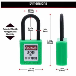 Khóa Móc An Toàn Master Lock 406GRN 9 4 Master Lock 406GRN Safety Padlock