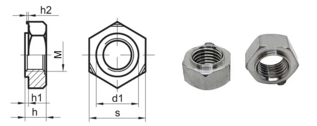 Steel Hex Weld Nuts tech