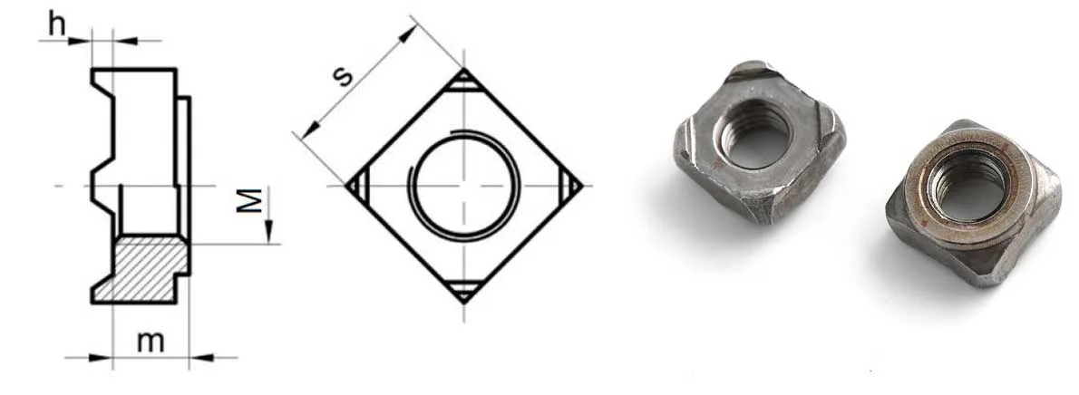 Steel Square Weld Nuts tech