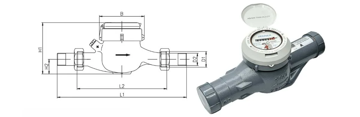 SANWA Meter multi Jet DN40 tech
