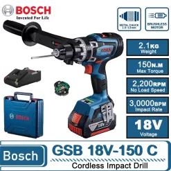 4 may khoan dong luc dung pin bosch gsb 18v 150 c